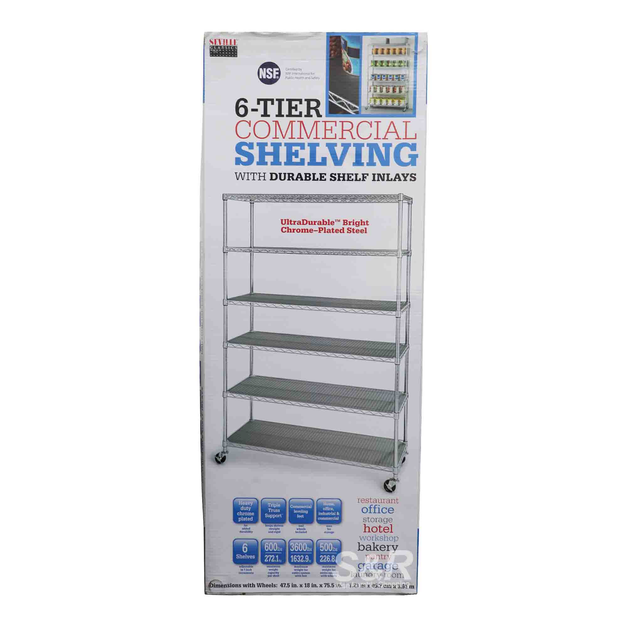 Seville Classics 6-Tier Commercial Shelving 1pc